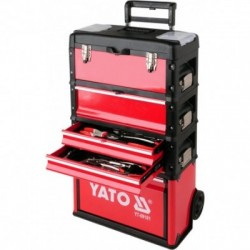 3-jų dalių metalinė dėžė įrankiams ant ratukų