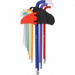 Šešiakampių raktų rinkinys HEX, su šarnyru, 1.5-10mm, 9 vnt.