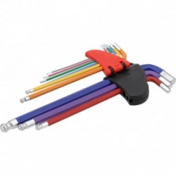 Šešiakampių raktų rinkinys HEX, su šarnyru, 1.5-10mm, 9 vnt.