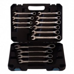 Raktų su terkšle komplektas 14 vnt., 8-24mm, Cr-V, plastikinis laikymo lagaminas