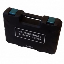 Raktų su terkšle komplektas 14 vnt., 8-24mm, Cr-V, plastikinis laikymo lagaminas