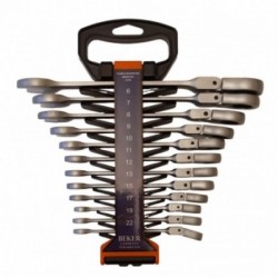 Vartomų terkšlinių raktų rynkinys 12d., 6-22mm, Cr-V