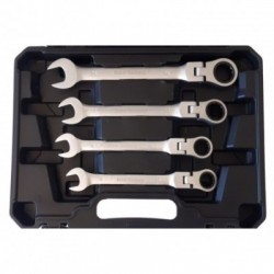 Vartomų terkšlinių raktų rynkinys 14 vnt., 8-24mm, Cr-V, plastikinis laikymo lagaminas