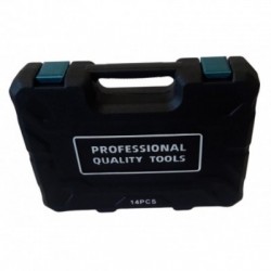 Vartomų terkšlinių raktų rynkinys 14 vnt., 8-24mm, Cr-V, plastikinis laikymo lagaminas