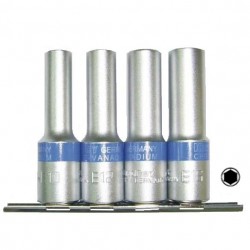 1/ 2" Prailgintų galvučių rinkinys 4vnt. 6-kampės 1/ 2" Prailgintų galvučių rinkinys 4vnt. 6-kampės