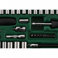 Padėklas. Galvučių rinkinys 1/ 4" 66vnt. Padėklas. Galvučių rinkinys 1/ 4" 66vnt.