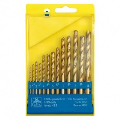 Grąžtų rinkinys metalui, titaniniai 2-8mm., 13vnt.