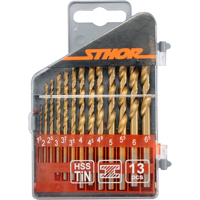 Grąžtų rinkinys metalui, titaniniai 1.5-6.5mm., 13vnt.