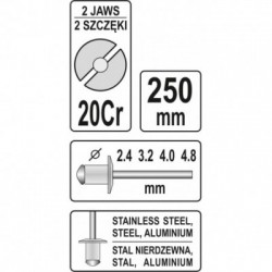 Kniediklis plieninėm, nerūdyjančio plieno kniedėms Kniediklis plieninėm, nerūdyjančio plieno kniedėms