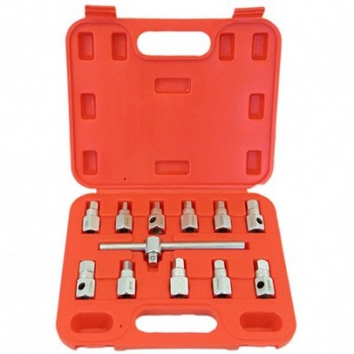Alyvos nuleidimo kamščių raktų rinkinys 12 vnt.