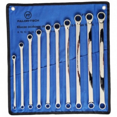 Žiediniais galais prailgintų raktų rinkinys 8-19 mm, 10 vnt.