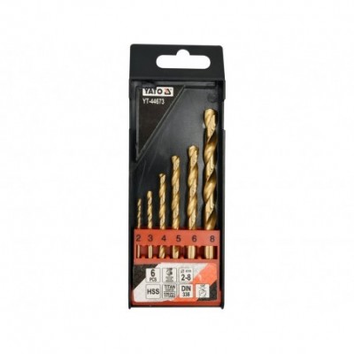 Grąžtų rinkinys, HSS-Titan, 2 - 8 mm, 6 vnt.