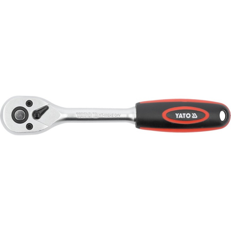 Rankena galvutėms terkšlinė su smulkiais dantukais 90T 3/8"