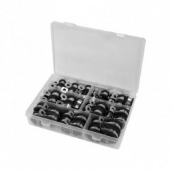 Užspaustukų rinkinys Ø 6 - 19 mm, gumuoti, nerūdijantis plienas, 52 vnt.