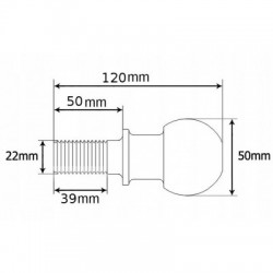 Vilkimo kablio rutulys priekabai su išoriniu sriegiu 50mm, 3,5T