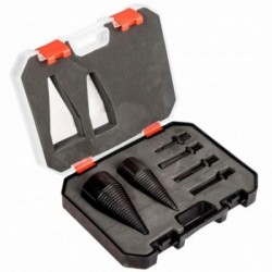 Grąžtai medienos skaldymui 42mm ir 32mm + 4 adapteriai