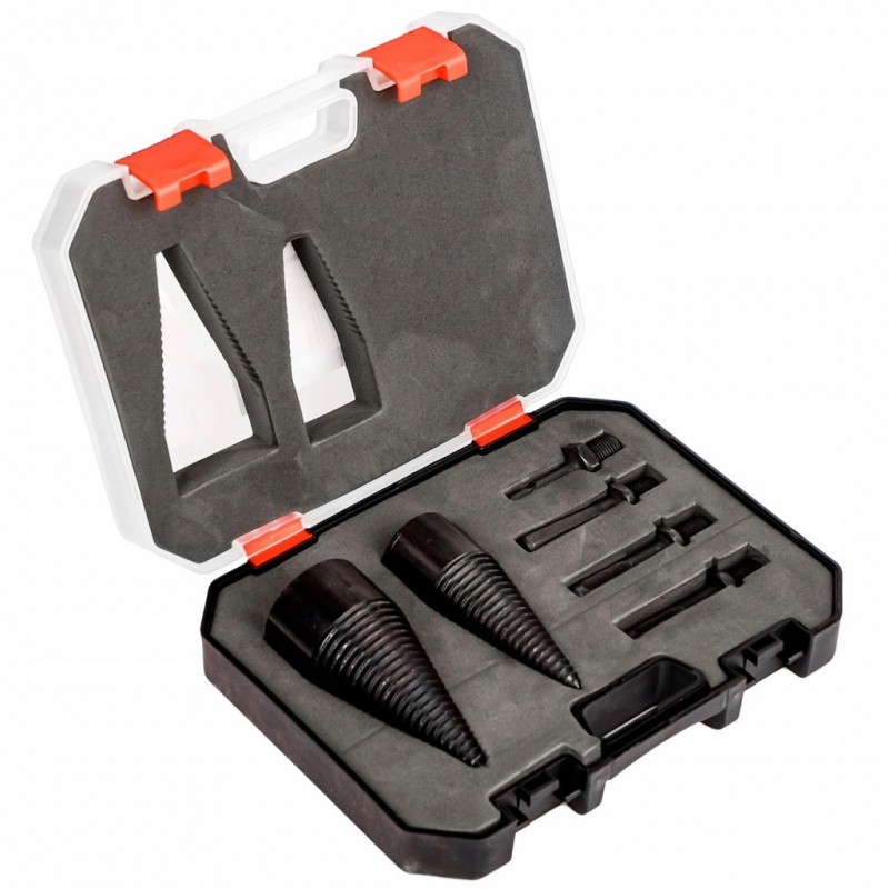 Grąžtai medienos skaldymui 42mm ir 32mm + 4 adapteriai