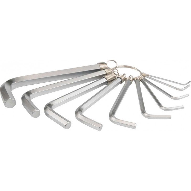 Šešiakampių raktų rinkinys HEX, trumpi, 1.5-10mm, 10vnt