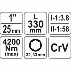 Padidintos jėgos raktas/reduktorius 1:58 4200Nm