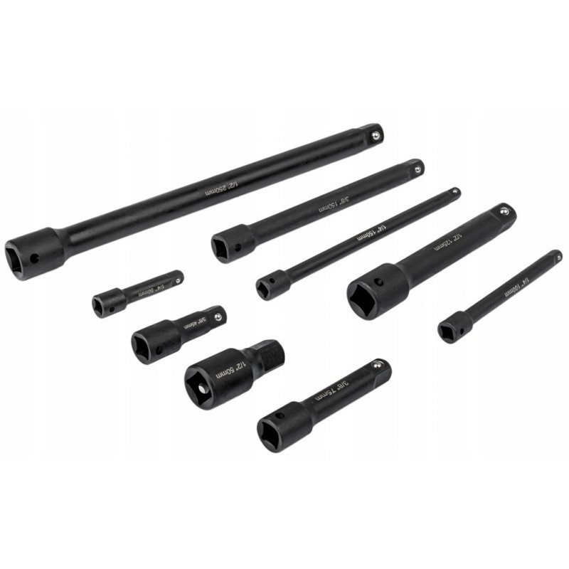 Smūginių Ilgintuvų rinkinys 1/2″, 3/8'', 1/4'' 9vnt