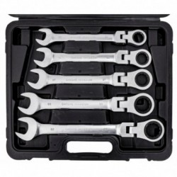 Vartomų raktų su terkšle komplektas, 13d., 8-32mm, Cr-V