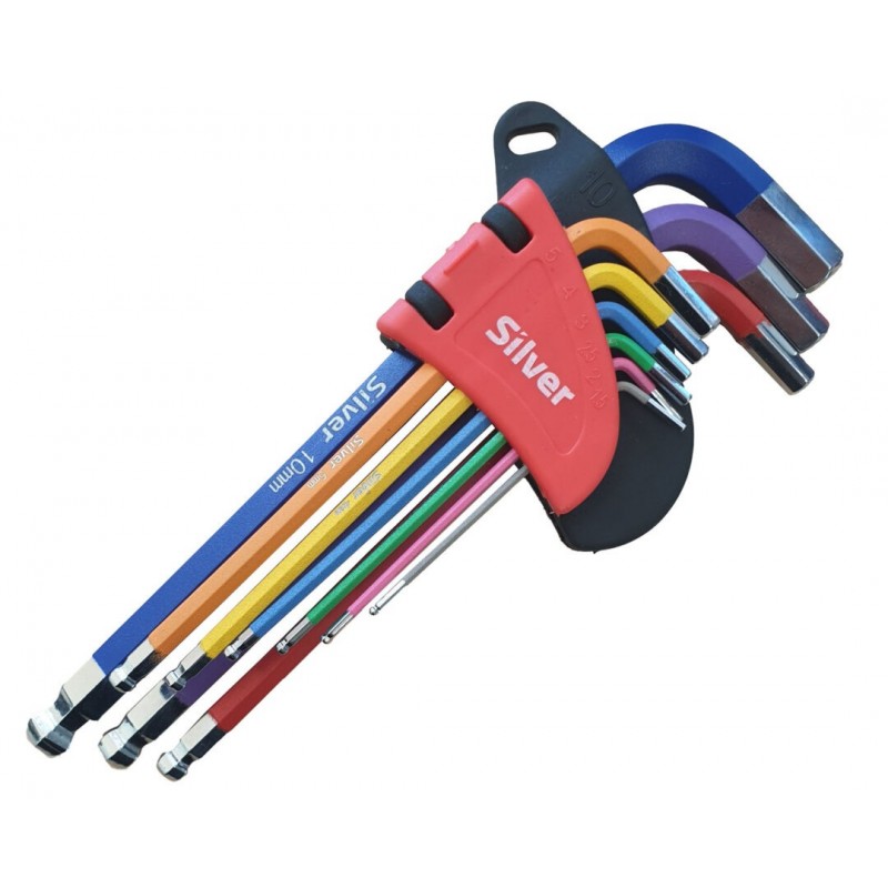 Šešiakampių raktų rinkinys HEX, su šarnyru, 1.5-10mm