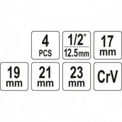 Raktas ratams, 17, 19, 21, 23 mm, sudedamas