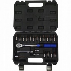 Dinamometrinis raktas 1/4" 5-25 Nm 21 ​​vnt.