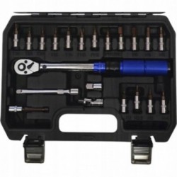Dinamometrinis raktas 1/4" 5-25 Nm 21 ​​vnt.