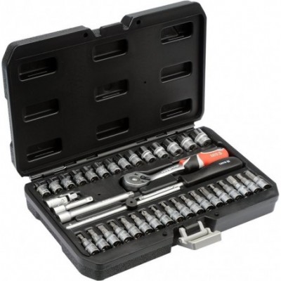 Galvučių rinkinys su terkšle 1/4(6.3 mm) 38vnt.