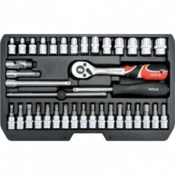 Galvučių rinkinys su terkšle 1/4(6.3 mm) 38vnt.
