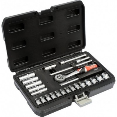 Galvučių rinkinys su terkšle 1/4(6.3 mm) 25vnt.