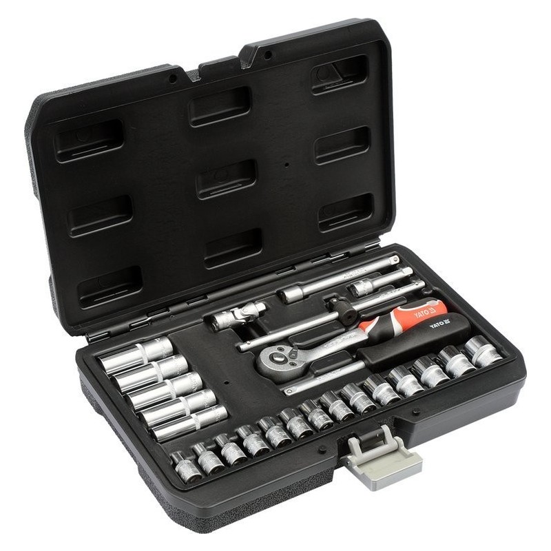 5906083144615 - Steckschlüsselsatz mit Ratsche 1 4 (63 mm) 25-teilig