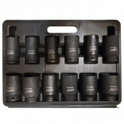 Smūginių galvučių rinkinys 3/4" 24-41 mm 12 vnt.