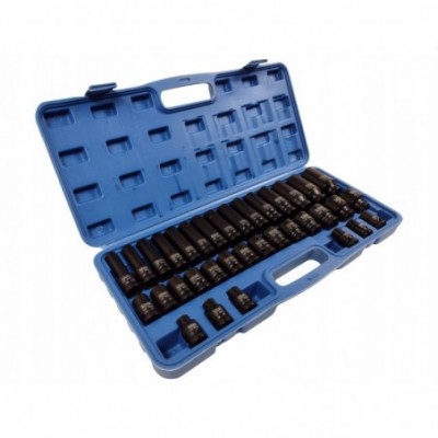 Smūginės galvutės ilgos/trumpos 1/2″, 35 vnt. 8-32mm