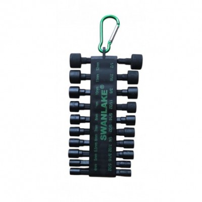 Smūginių galvučių rinkinys suktukui 20vnt, 1/4″, 4-12mm, 5/32″-1/2″