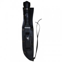 Peilis su dėklu ir butelių atidarytuvų.