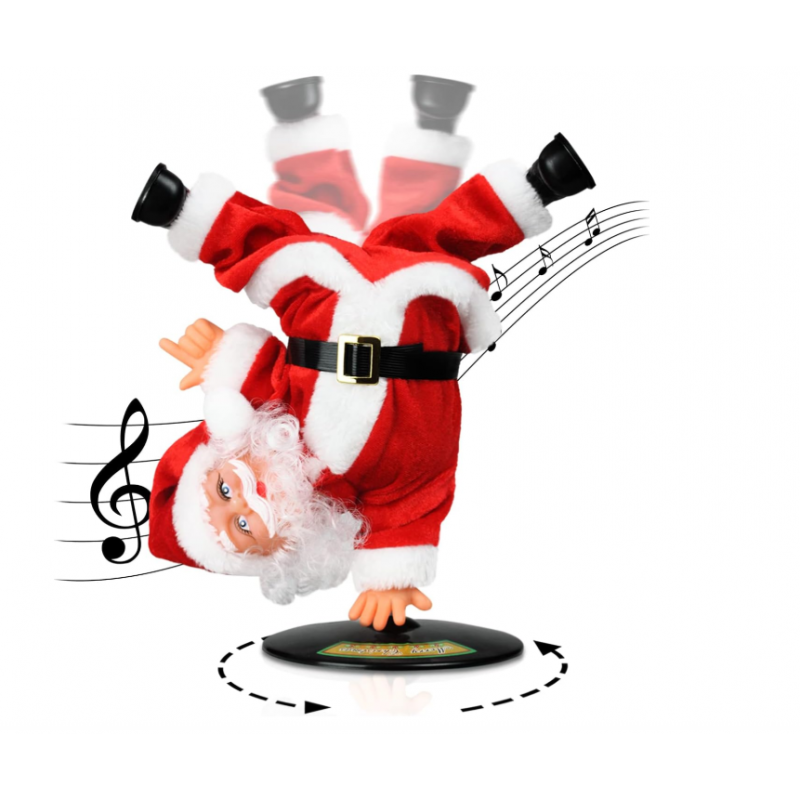 6912342024337 - Fröhlicher Weihnachtsmann dreht sich tanzt und singt – 24 cm