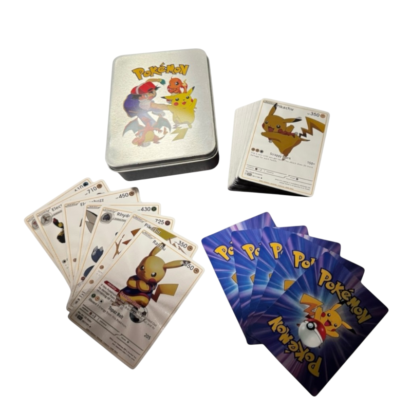 6803788630995 - Pokémon-Karten in einer Metallbox 50 Stück – Silber