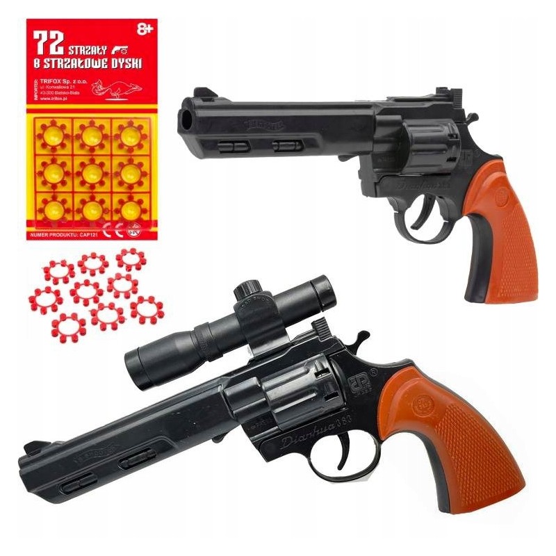 6991200057618 - Revolverähnliche Pistole die Schallkolben verschießt – Euro Cap Gun