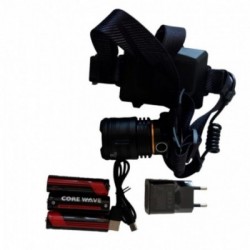 Prožektorius ant galvos, P90 šviesos diodas, ZOOM, pakraunamas, 3akumuliatoriai, plastikinė dėžė