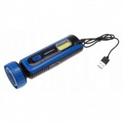 Įkraunamas LED žibintuvėlis su 2 šviesos režimais, saulės elementas