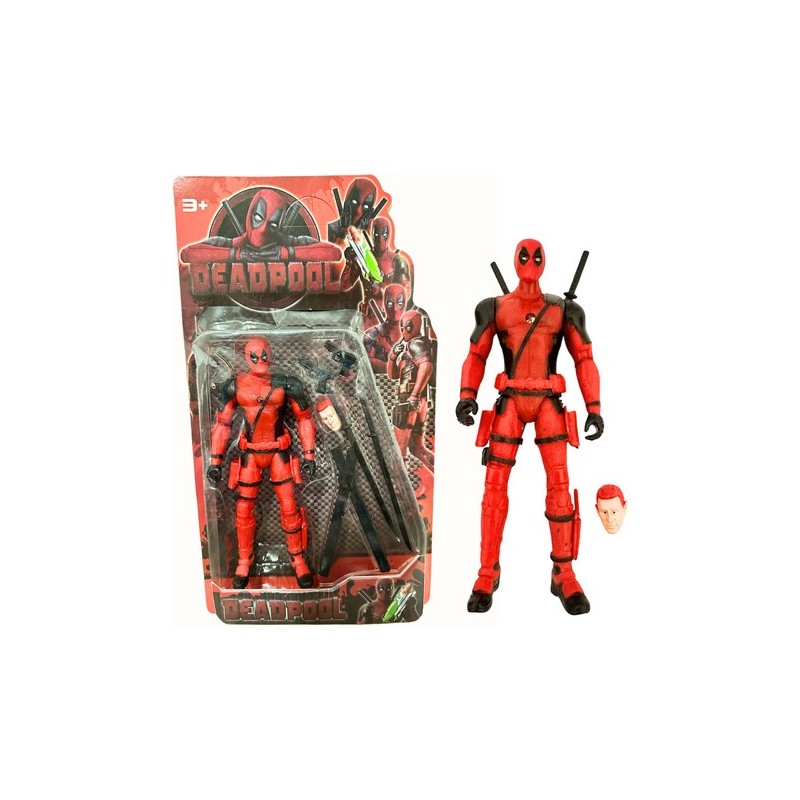 6968253337912 - DEADPOOL-Figur mit Schwertern und austauschbaren Waffen