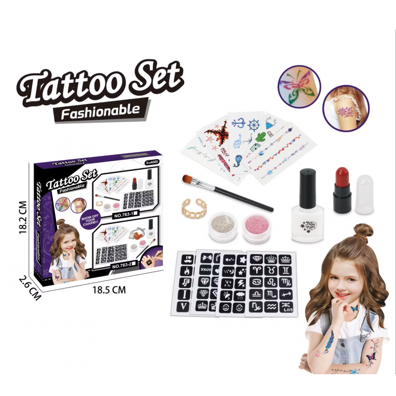 5104732109064 - Set mit temporären Tattoos für Mädchen + weiteres Zubehör