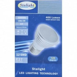 LED lemputė 6W, E27, 12SMD LED, 4000-4500K