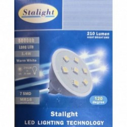 LED lemputė 1.4W, MR16, 7SMD LED, 2900-3000K, 210lm, 12V