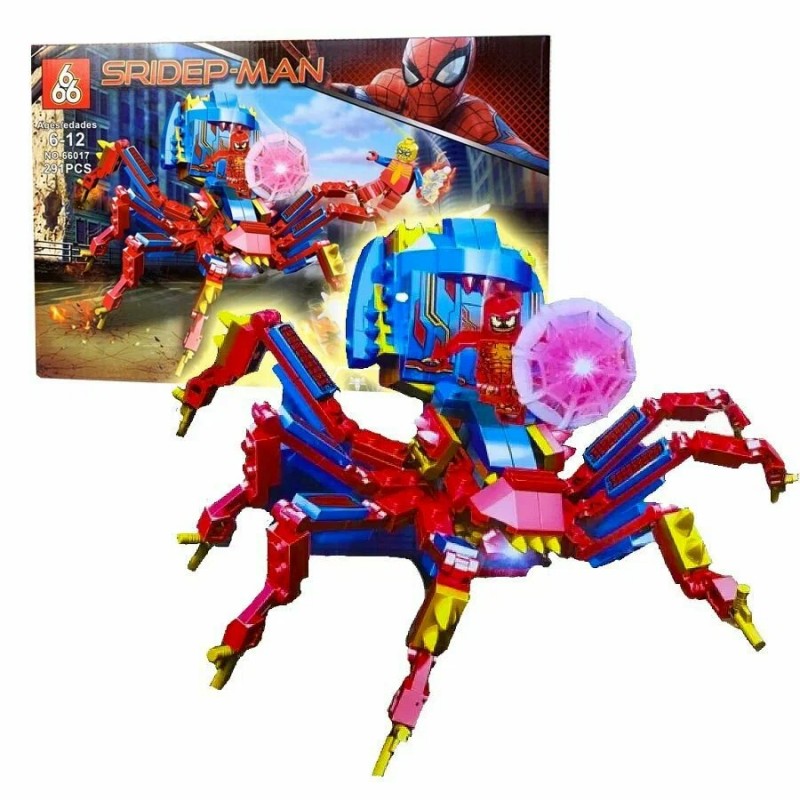 7548698972849 - Spiderman-ähnliches Bauset – mechanische Spinne mit Held (291 Teile)