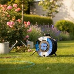 Elektros ilgintuvas ant ritės – 4 lizdai,  50 metrų, 3x2,5 mm²