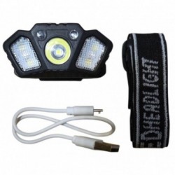 Mini įkraunamas žibintuvėlis ant galvos 1W LED*XPE+4smd diodai, judesio daviklis, raudona šviesa