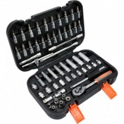 Galvučių rinkinys su terkšle 1/4(6.3 mm) 56vnt.